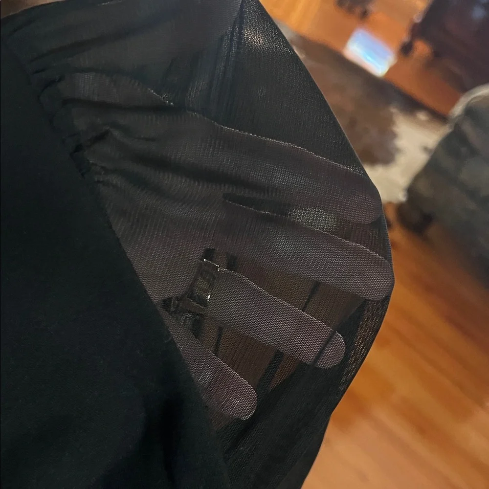 Sanctuary Black Long Sheer Sleeve Top - Picture 3 of 7